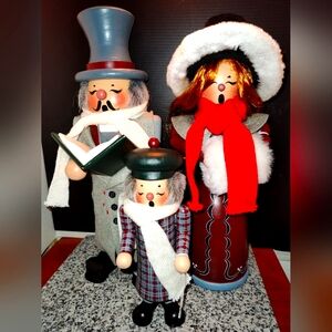 Vintage 1990's Zim's Heirloom Collectibles. Three Caroler Christmas Nutcrackers.